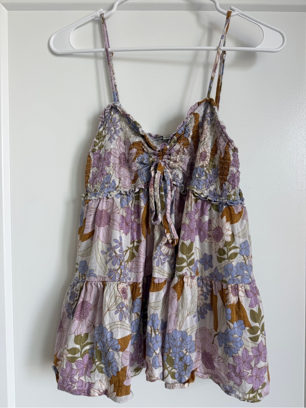 AE M Purple Floral Sinched Tank